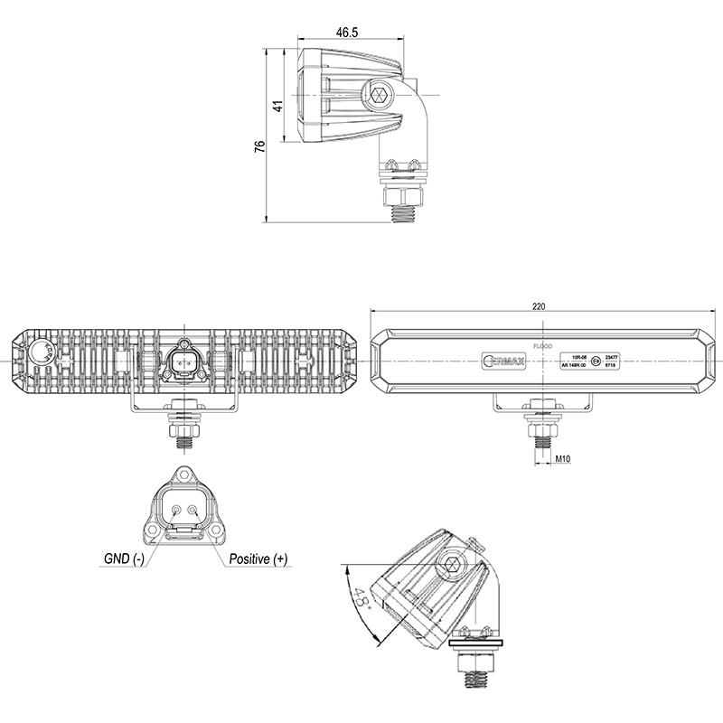 Arbeitsscheinwerfer mit 8 Leuchtdioden 2700/ 3600 Lumen 