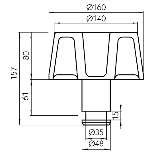 Einweisrolle Durchmesser 160mm / Gesamtlänge 169mm 