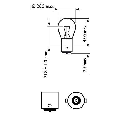 Glühlampe 12 Volt / 21 Watt BA 15s 