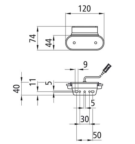 Positionsleuchte LED weiß 24 Volt Unipoint mit Winkelhalter