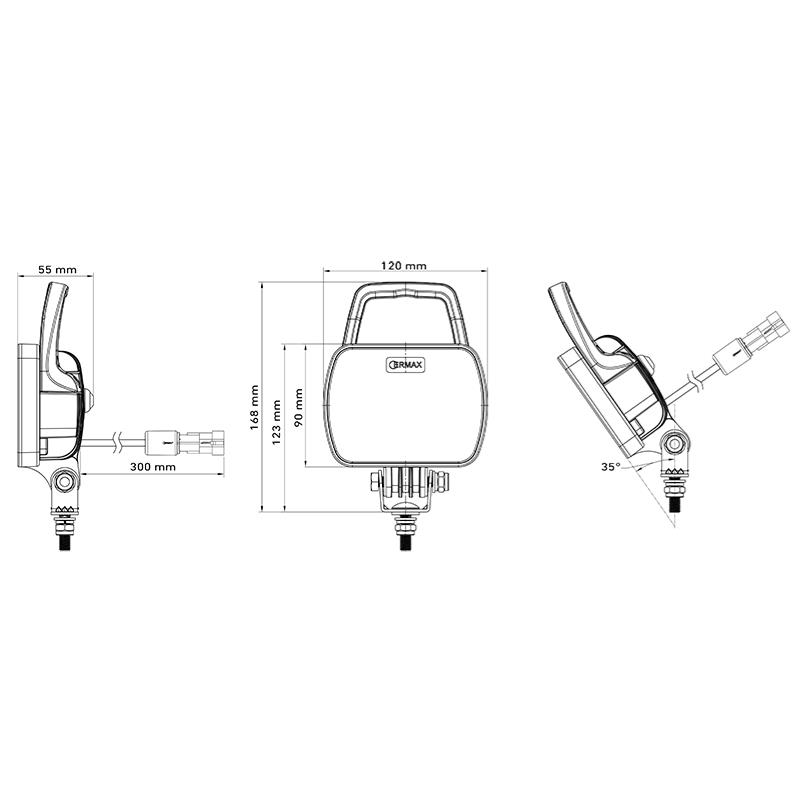 LED Arbeitsscheinwerfer mit Handgriff und Schalter 2400 Lumen 