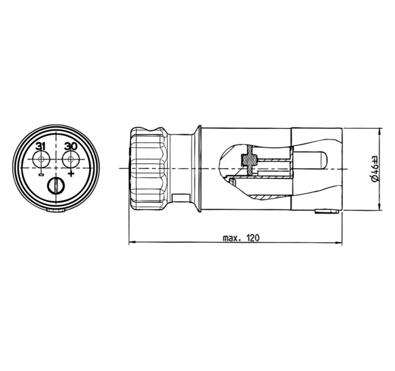 NATO Stecker 2 polig 50mm²  