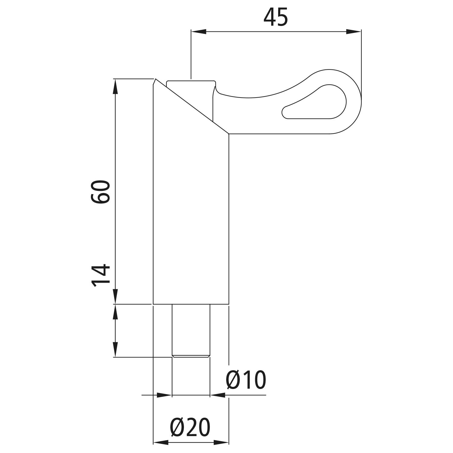 Federriegel Bolzendurchmesser 10mm  (Hub 14mm)