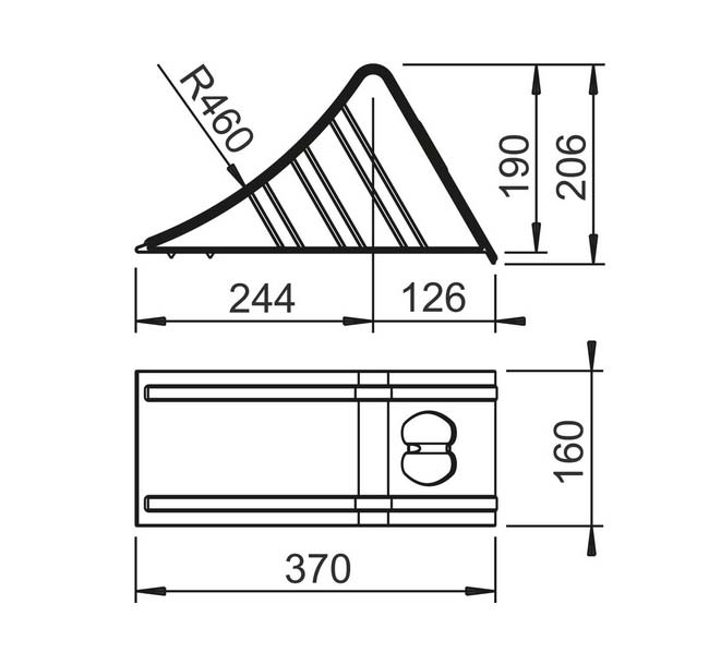 Hemmschuh 160mm Stahl verzinkt