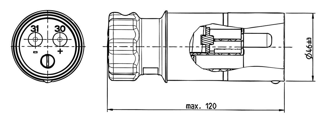 NATO Stecker 2 polig 50mm²  