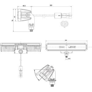 Arbeitsscheinwerfer mit 8 Leuchtdioden 2700/ 3600 Lumen 